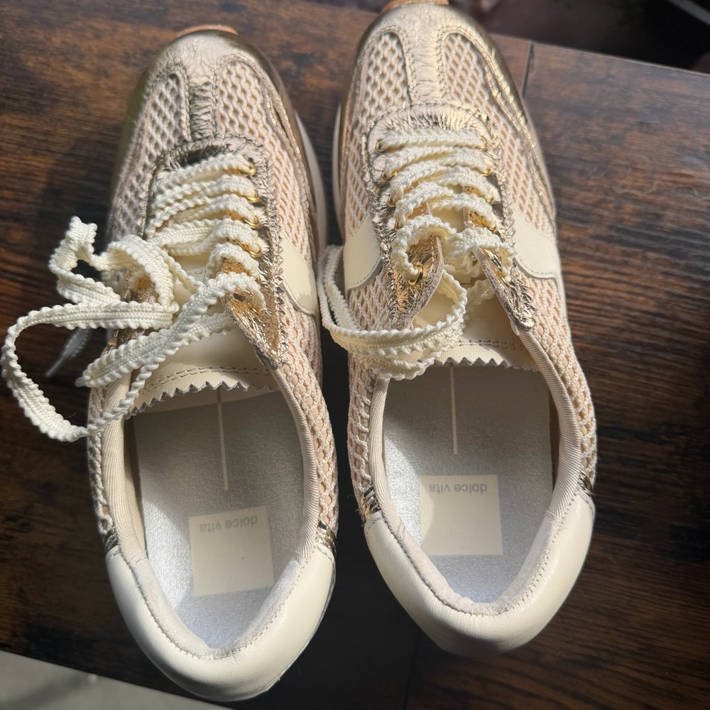 Dolce Vita Gold Woven Sneakers - Picture 5 of 7